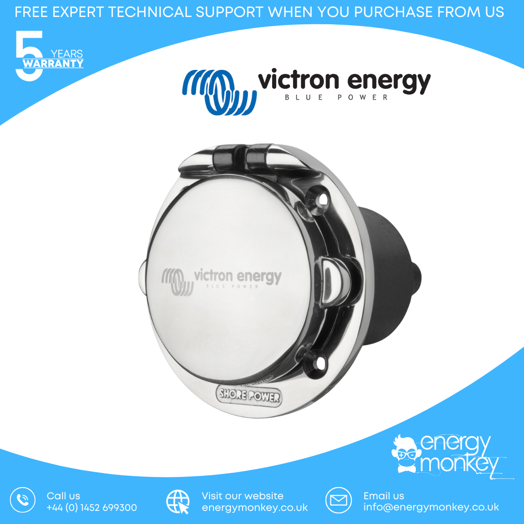 Victron Power Inlet stainless with cover 16A/250Vac (2p/3w) (SHP301602000)