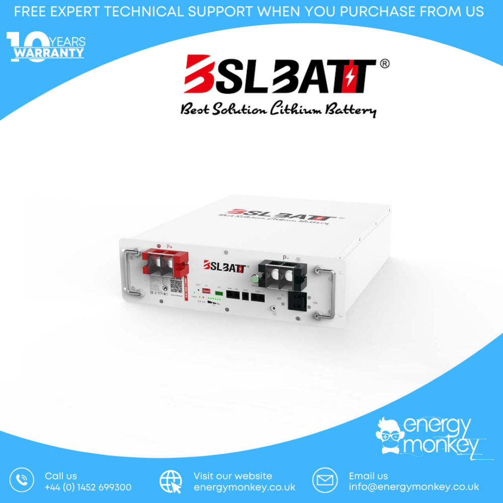BSLBATT® 25.6V 200Ah 5.12kWh RACK MOUNTED Energy Storage Battery (Main UK Dealer)